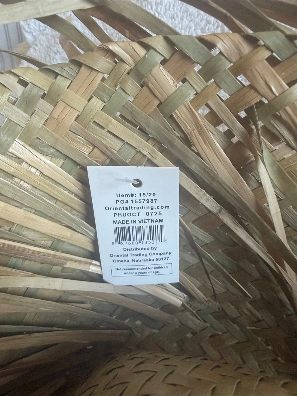Woven Straw Sun Hat with Fringed Brim - Natural
